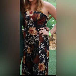 Xenia Boutique Navy Floral Wide Leg Jumpsuit